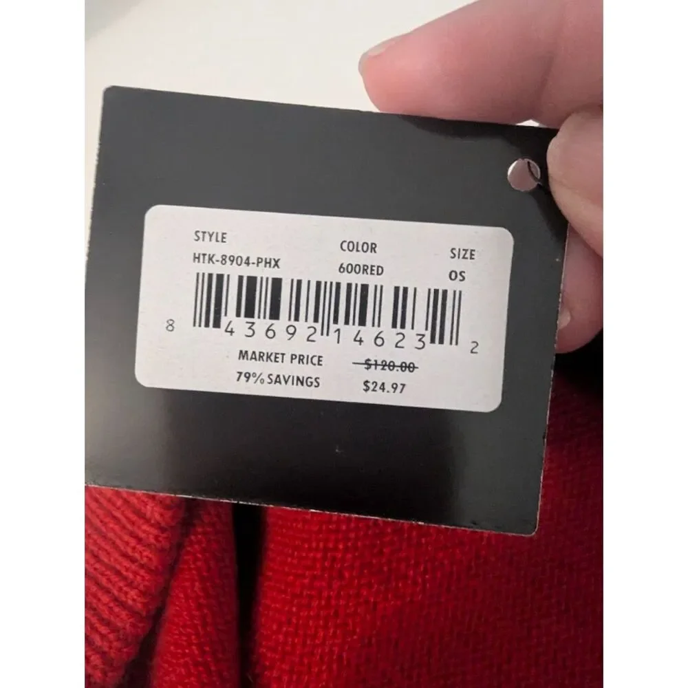 NWT Cashmere Beanie Cap Hat red Women